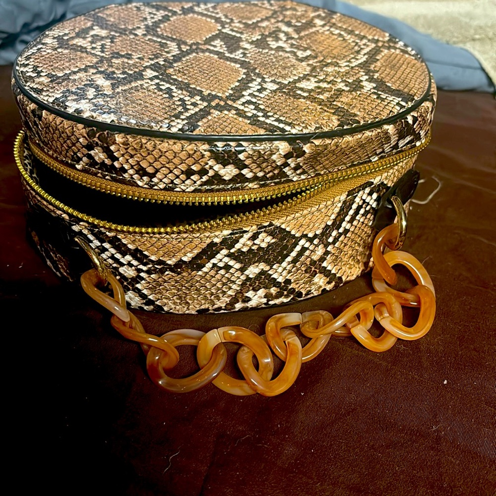 isabelle vegan leather snake print crossbody bag